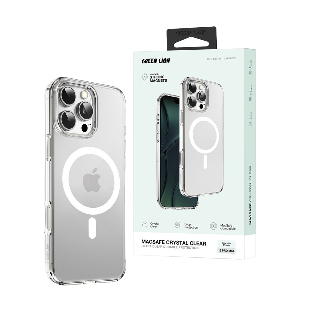 Coque de protection green lion  MagSafe Crystal Clear 16plus