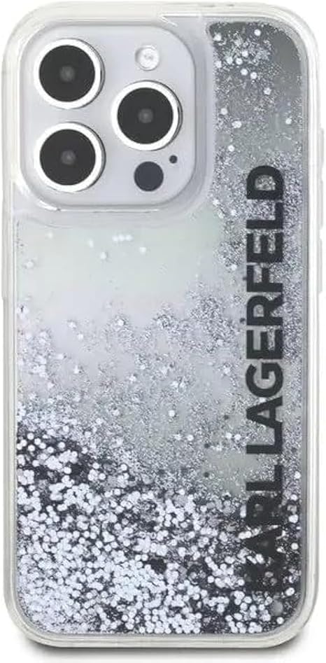 Karl Lagerfeld Étui rigide Liquid Glitter Gradient pour iPhone 16 Pro Max - Noir