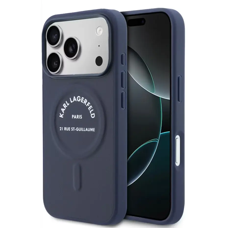 Karl Lagerfeld iPhone 17 Pro Max – Coque Navy MagSafe RSG