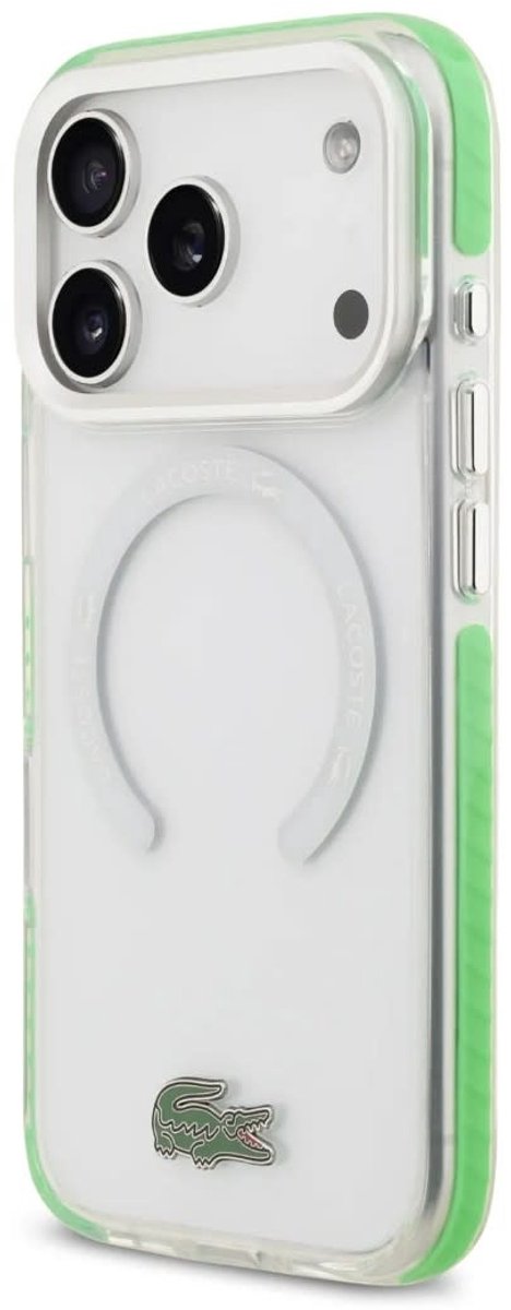 Lacoste iPhone 17 Pro – Coque Frosted Mint MagSafe