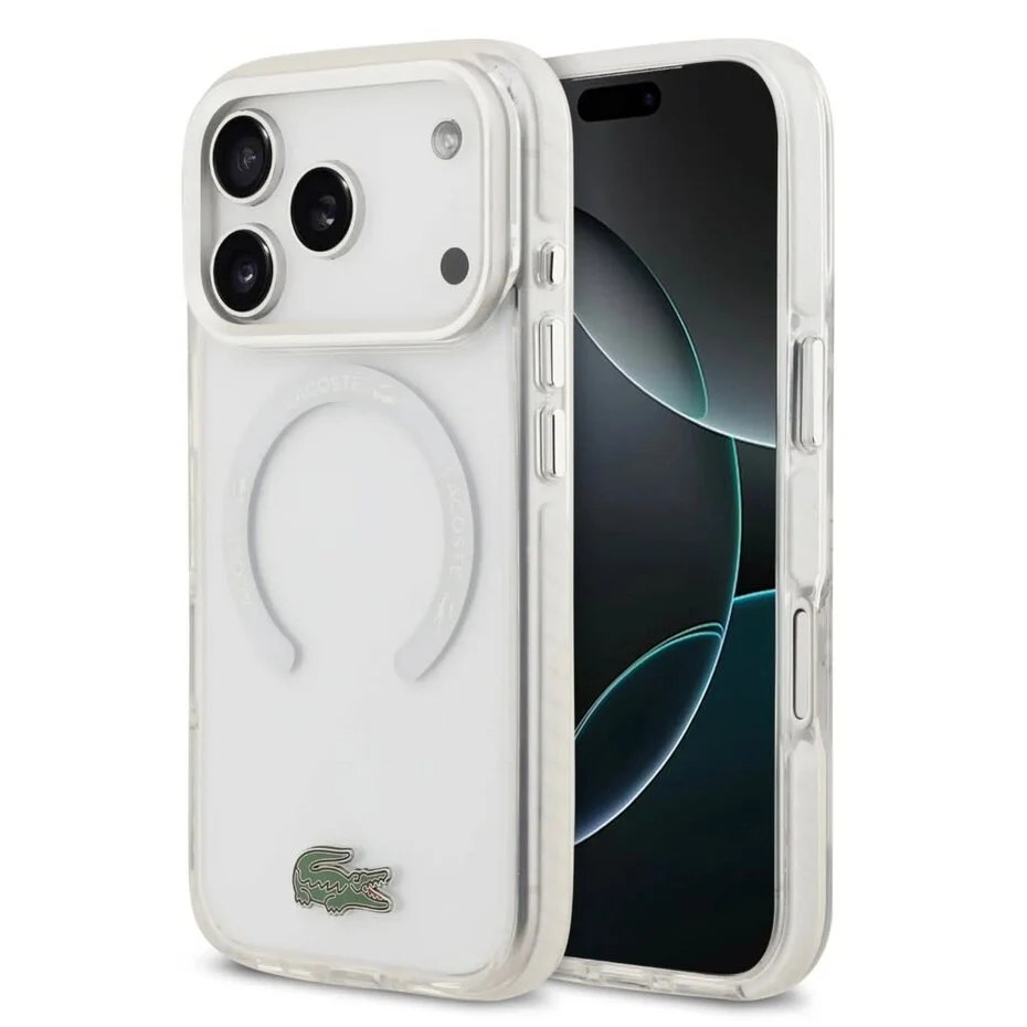 Lacoste iPhone 17 Pro Max Back cover coque - MagSafe - Frosted Finish - Blanc