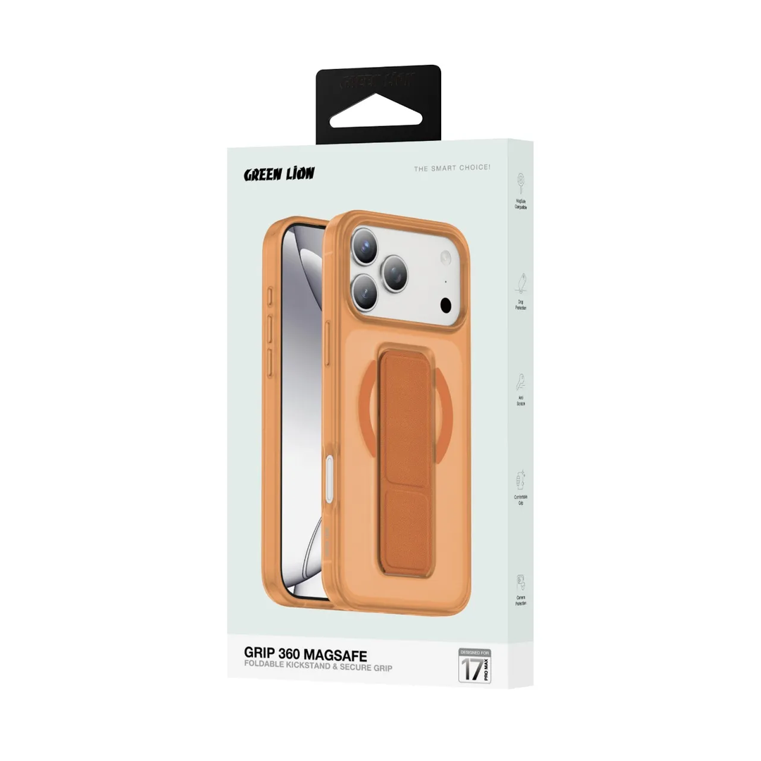 coque Green Lion Grip 360 Mag Safe For Ip 17 Pro Max - Orange Titanium