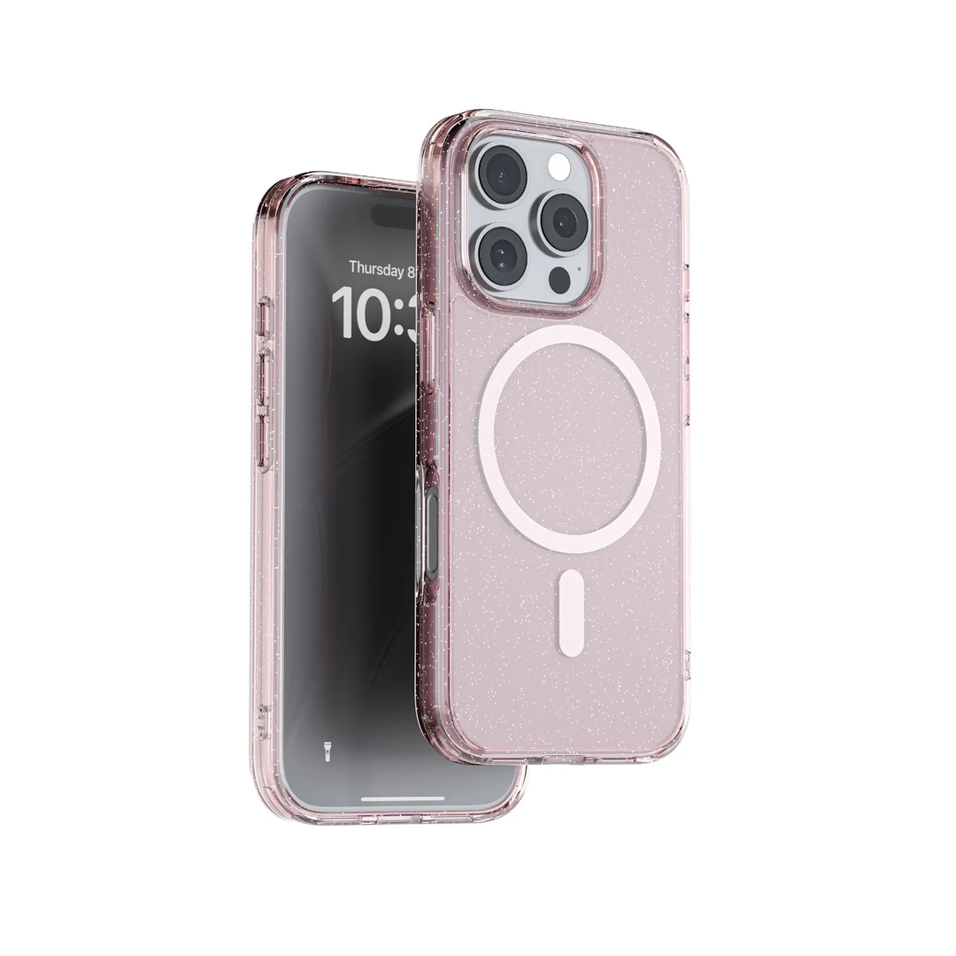 Green Lion Glitter Magsafe Case iPhone 16 Pro - Pink
