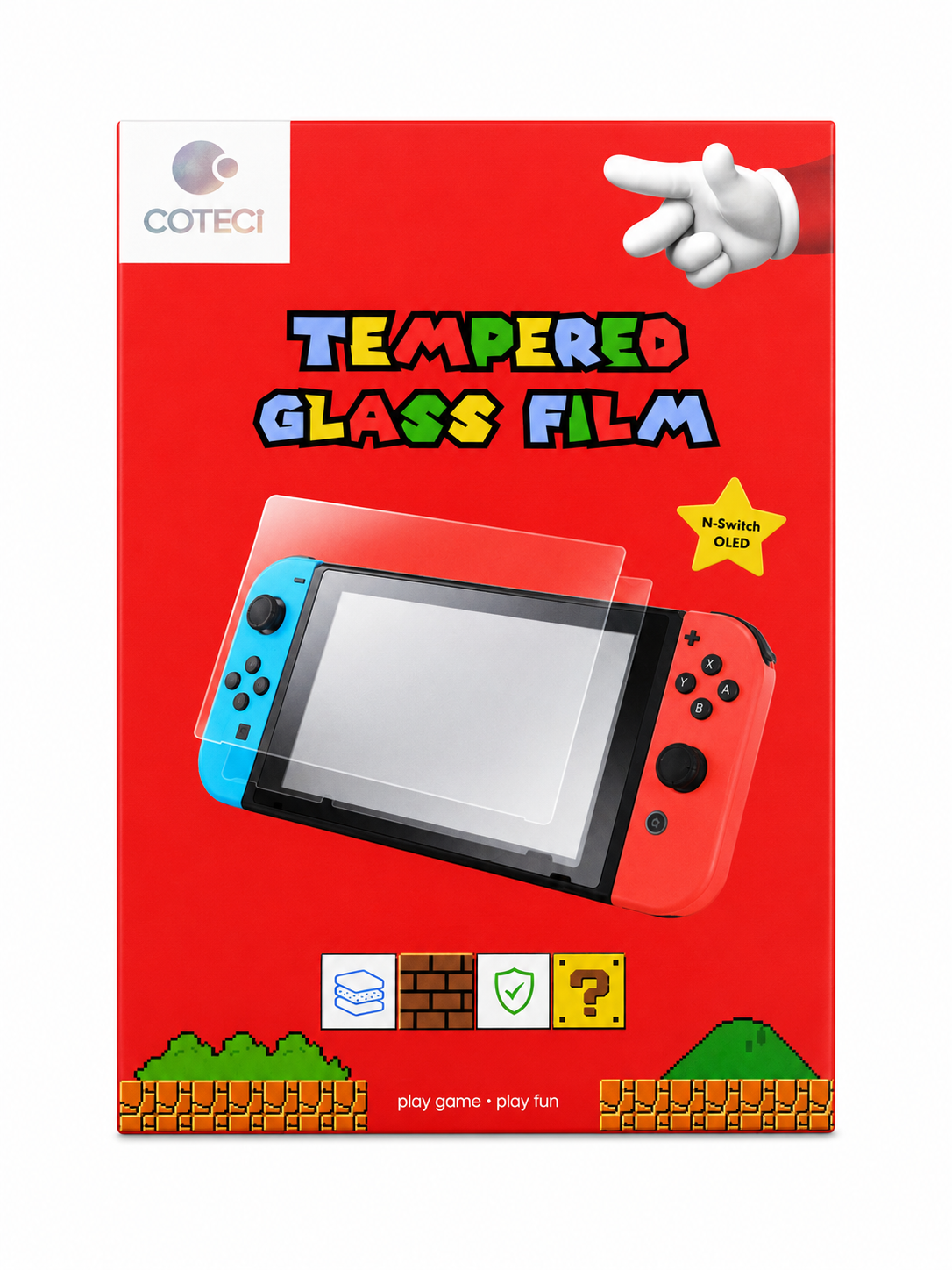COTECI Antichoc Trempé 9H pour Nintendo Switch OLED