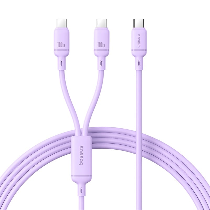 Baseus silky usb-c to c+c 100W/1.5m - violet