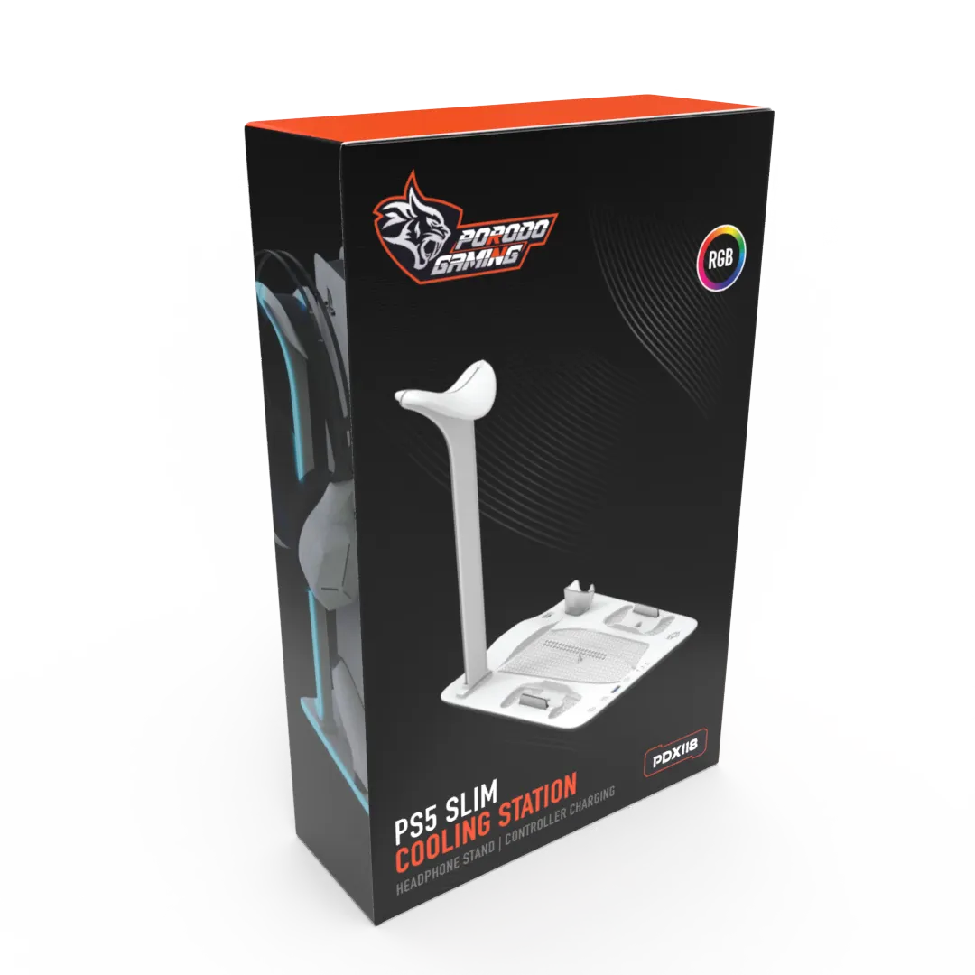 Porodo Gaming Ps5 Slim Stand With Magnetic Charger pdx118