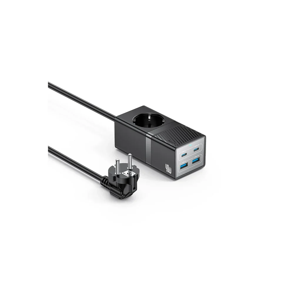 Yesido MC35- Multiprise 2500W avec 2 USB 18W + 2 Type-C 20W, Câble 1,5 m – Noir