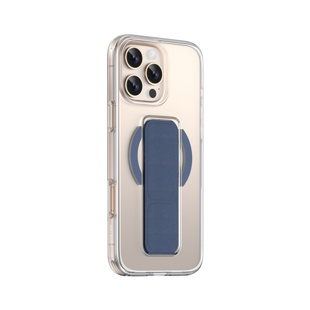 Green lion magsafe leather grip etui de protection iphone 16 pro - BLEU