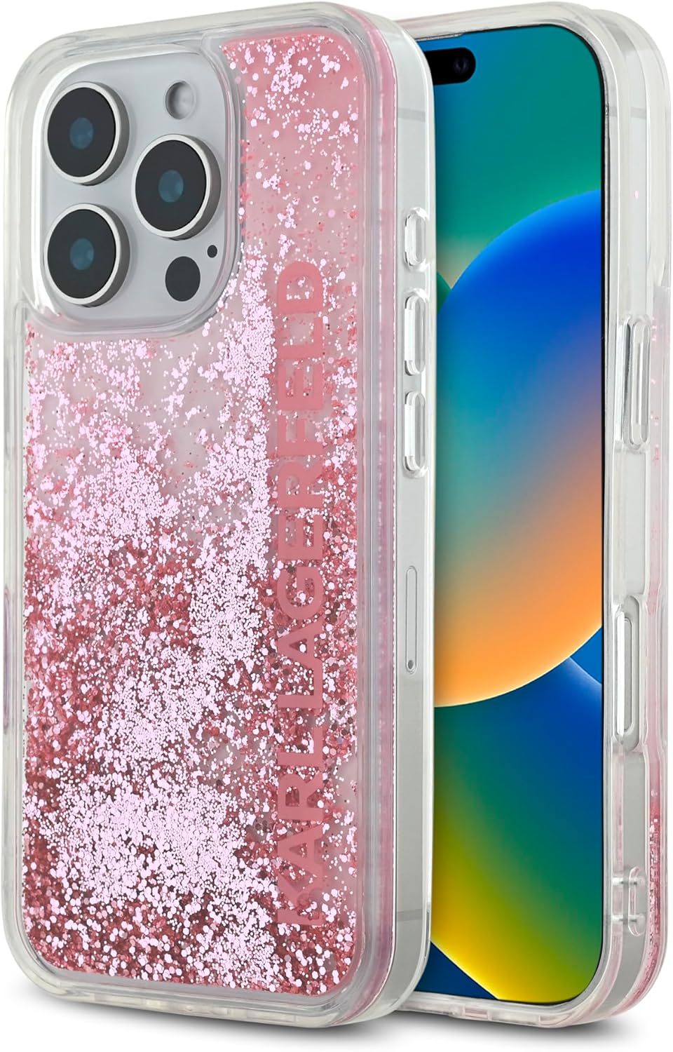 Etui de protection karl lagerfeld liquide glitter rose 16 PRO MAX