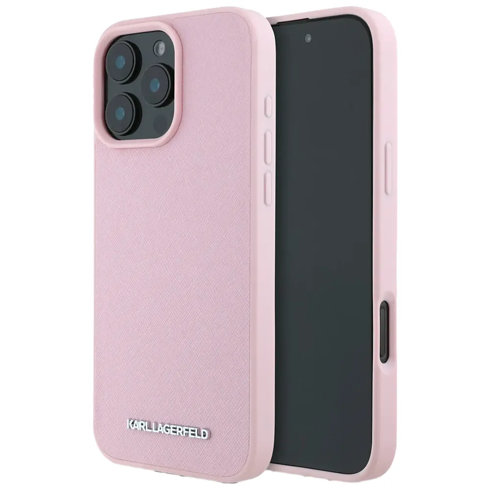 Karl Lagerfeld Saffiano Leder Hardcase iPhone 16 Pro Max – ROSE