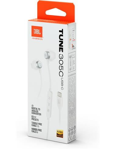 Ecouteur a fil JBL  Tune 305 C USB-C Blanc