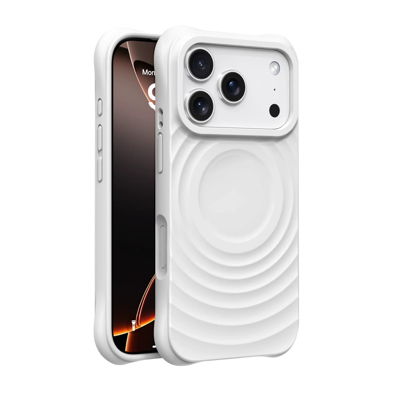 Coque silicone iPhone 17 Pro Max Wave Magnetic MAXWELL (Blanc)