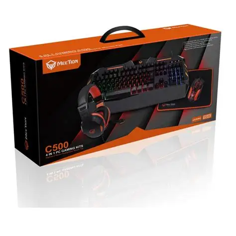 MEETION C500 Kits combo de jeu rétroéclairés 4 en 1