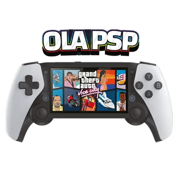 OLA PSP – Console rétro portable avec 26 émulateurs et +15 000 jeux intégrés – Blanc