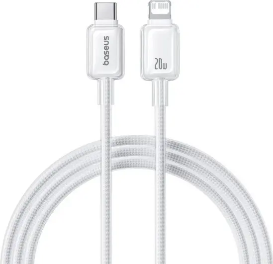 Baseus Crystal USB Type-C vers Lightning Câble 20w 3a 2m Câble blanc