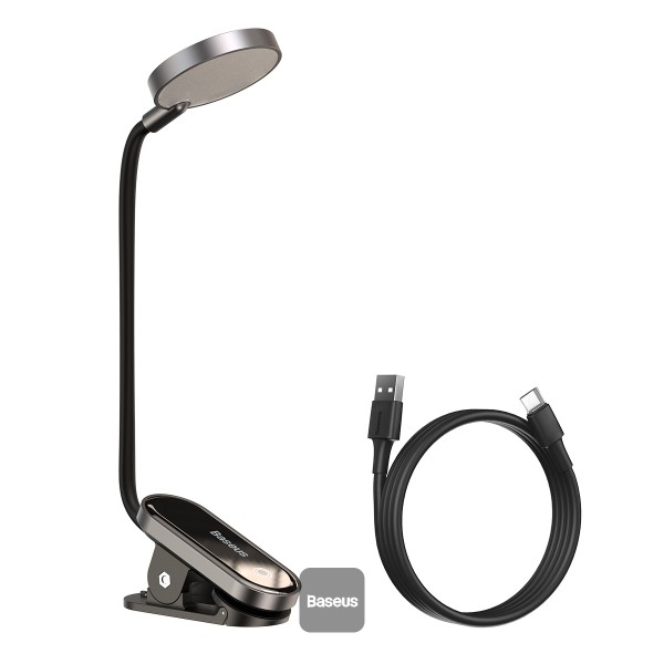 Lampe de bureau LED Baseus à clip USB – veilleuse, protection des yeux, lecture – Blanc