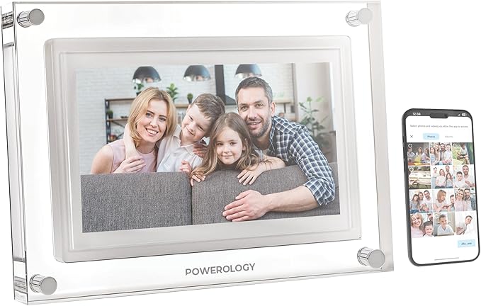 Appareil photo numérique Powerology avec écran tactile IPS, cadre photo intelligent HD