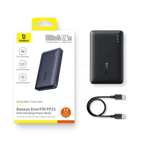 Batterie Externe Baseus Enerfill Fp21 10000mah 22,5w Noire