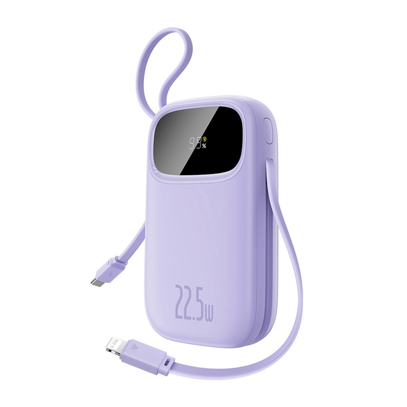 Batterie externe Baseus QPow3 20000mAh – 22.5W, 4 sorties, câbles intégrés, LED – VIOLET