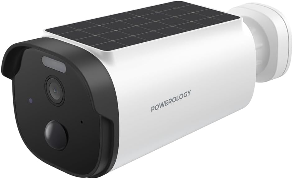 Caméra extérieure solaire intégrée Powerology, PPBCHA74, blanche