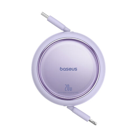 Câble rétractable USB-C Free2Pull - iPhone Lightning 20 W 1 m - Violet