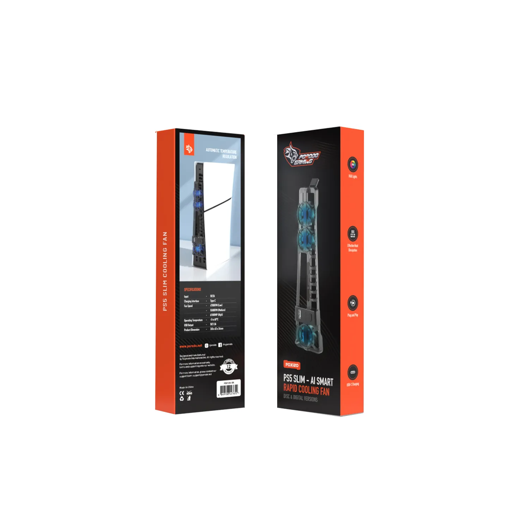 Ventilateur Porodo pour PS5 Slim - Noir