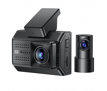 Dashcam Yesido KM15 4K – caméra avant + arrière, Wi-Fi, écran LCD 2" – Noir