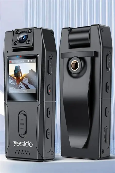YESIDO  Km25 1080P Caméra Extérieure avec 180° Lentille Rotative & 1.3" Écran HD