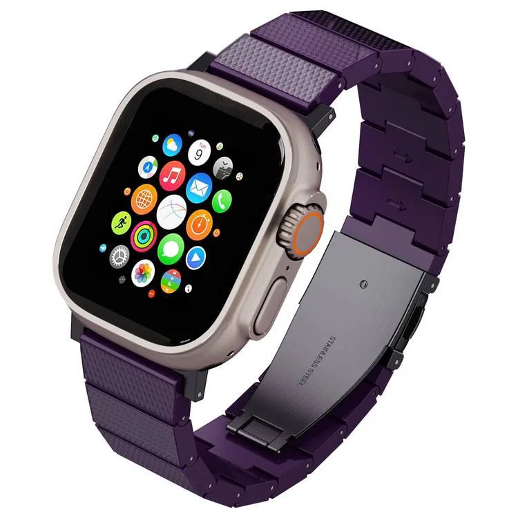 Bracelet Levelo Fusion en résine pour Apple Watch 49mm – Violet