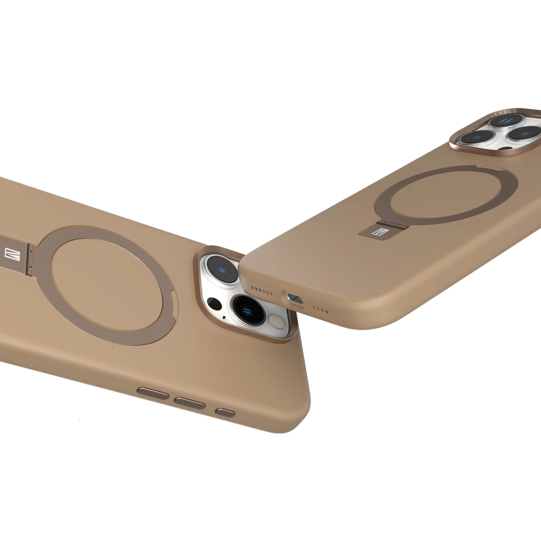 Coque Levelo Iris Pro MagSafe en silicone liquide pour iPhone 16 Pro – Desert Rose