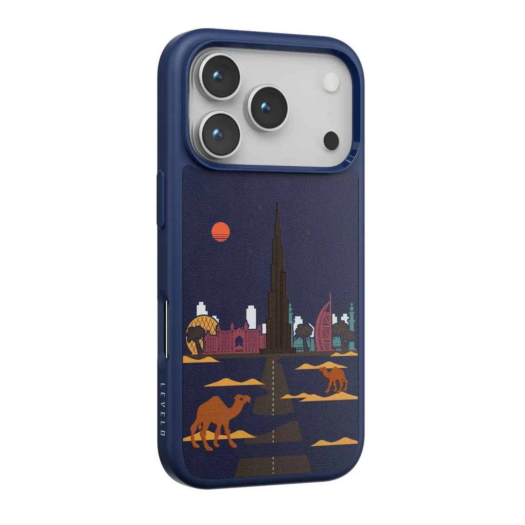 Coque levelo vallo 17PRO MAX-motifs  Dubaï beu