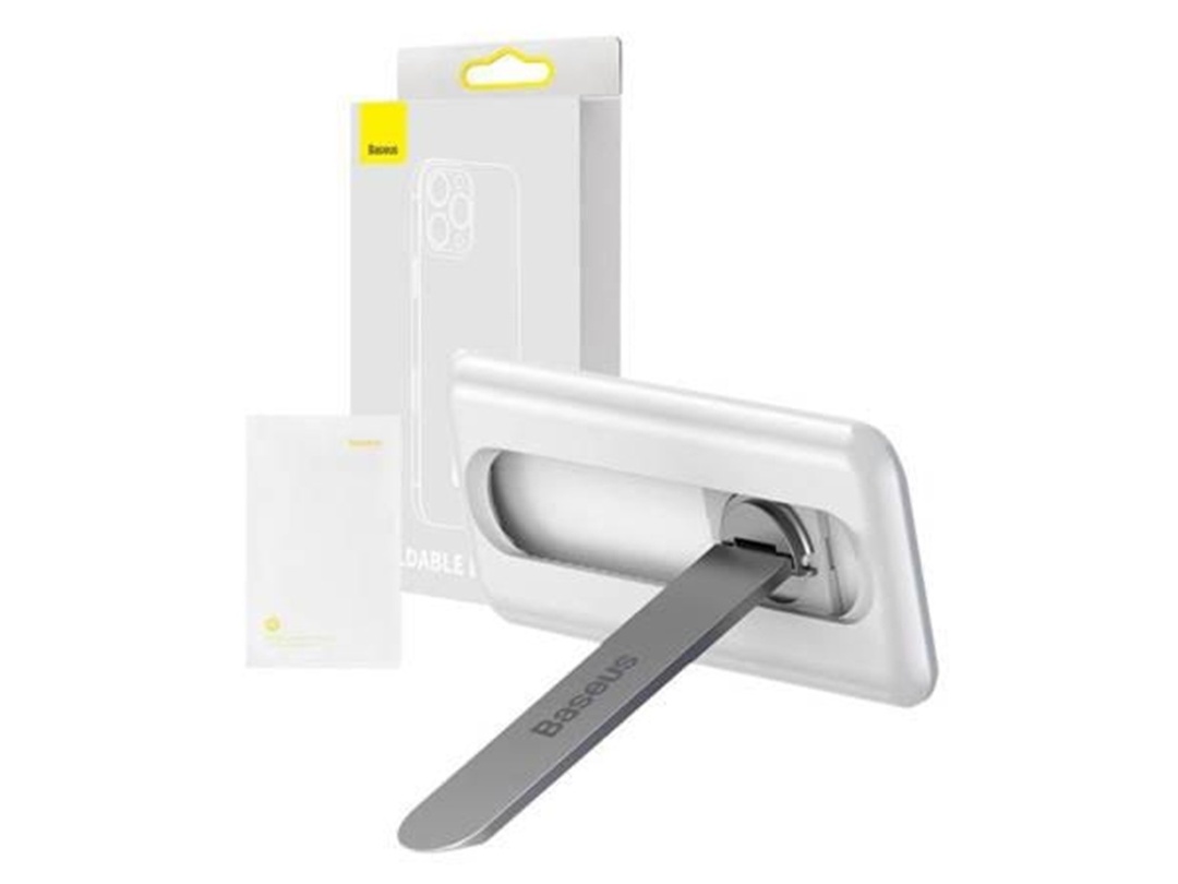 Support téléphone Baseus pliable adhésif ultra-fin 4 mm – Blanc