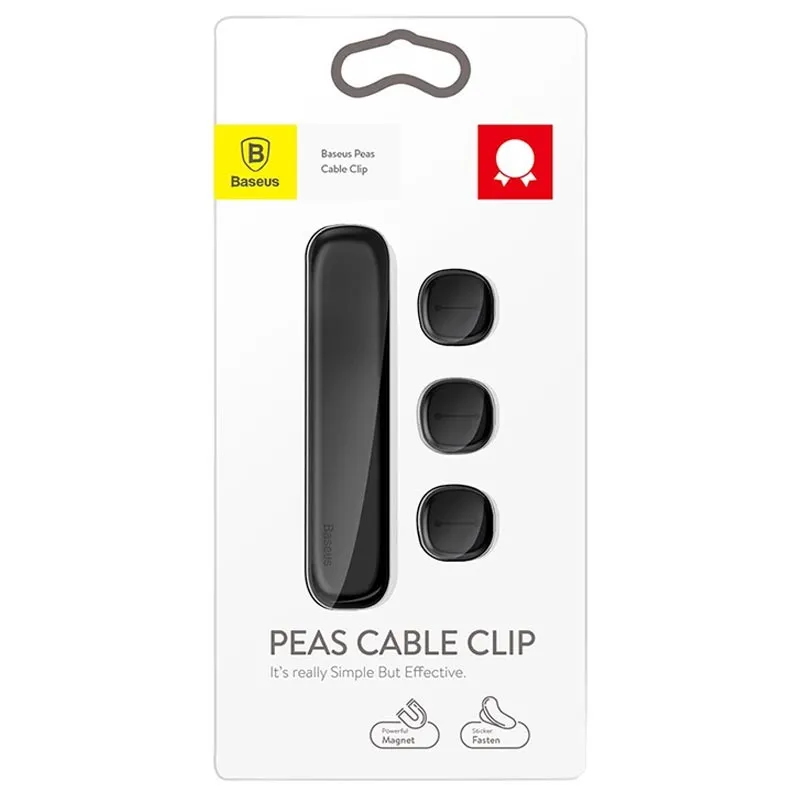 Organisateur / Support pour câbles magnétiques Baseus Peas - Noir