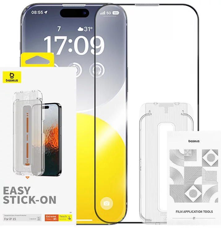 Verre trempé protecteur Baseus Privacy Protection Sapphire pour iPhone 15